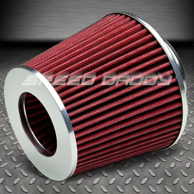 3  Performance Racing High Flow Air Intake Dry Cone Red Rubber Filter+clamp • $12.99