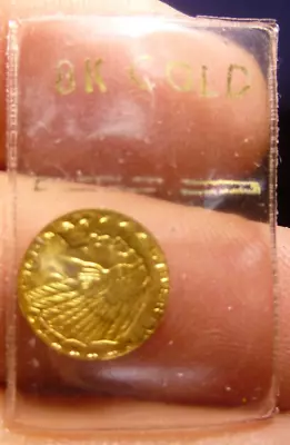 Indian Head Half Eagle $5 Miniature Coin 8K Gold .2 Grams Mini • $32