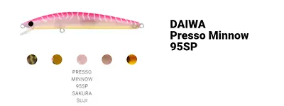 Daiwa 2021 Presso Minnow 95SP Floating Jerkbait Fishing Lure - Choose Colour BRA • $25.99