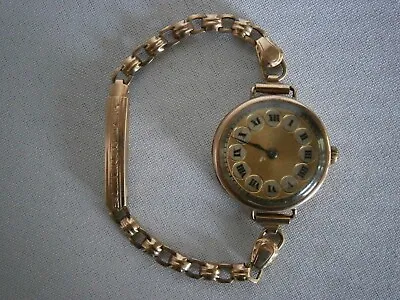 Deco Vintage Swiss Rolex 15 Jewel Solid 9ct Gold Ladies WindUp Wristwatch 1920s. • $1295