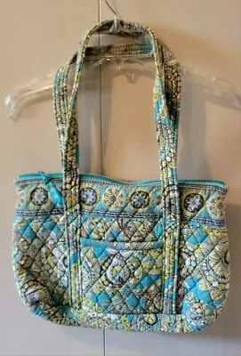 Vera Bradley Peacock Paisley Tote Bag Purse Floral Blue Green Zip Around Pockets • $13.50
