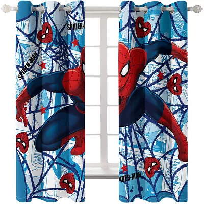 Curtain Eyelet Blackout Opaque Decor Bedroom/Living Room/Door SpidermanSuperhero • £25.02