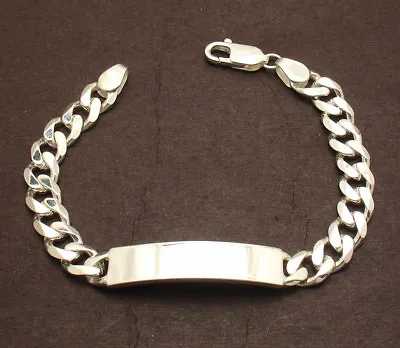 9  Mens 8mm Solid Miami Cuban Curb Chain ID Bracelet Real 925 Sterling Silver  • $89.60