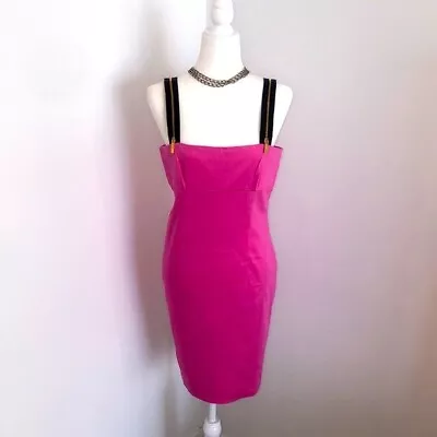 NWT RRP $596 Versus Versace Pink Dress With Zipper Straps IT Sz 46/ US 10 • $219