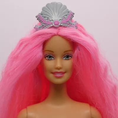 Barbie Mermaid Fantasy Doll Pink Hair Crown Articulated Tail 2003 Mattel 56759 • $34.99