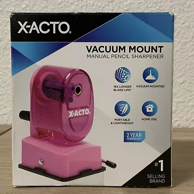 📀 X-Acto Vacuum Mount Manual Pencil Sharpener - Pink NEW • $17.99