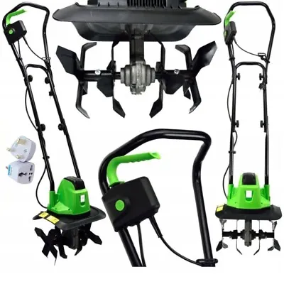 1400W ELECTRIC TILLER CULTIVATOR ROTAVATOR GARDEN LAWN MACHINE 320mm • £125.99