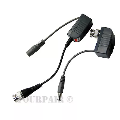 2pcs 1 Pair CCTV Coax BNC Video & Power Balun Transceiver Adapter To CAT5e 6 DVR • $3.47