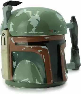 £19.95 • Buy Official Star Wars Boba Fett 3d Shaped Coffee Mug Tea Cup With Lid New Gift Box 