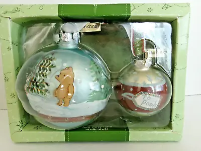 NEW Disney Classic Winnie The Pooh Ornament Pooh Piglet Eeyore Set Of 2 Keepsake • $23.50