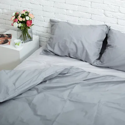 Natural Cotton Duvet Cover In Gray Twin Full Queen King Custom Size • $99