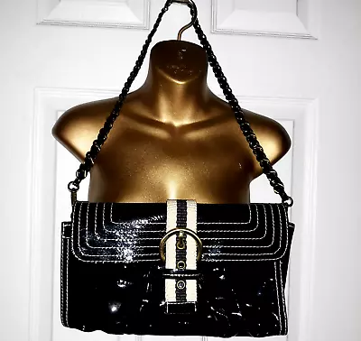 Moschino Cheap & Chic Bag Patent Leather BuckleChain Convertible Shoulder Clutch • $48.99