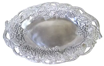 Vintage Arthur Court 1990 Grape Leaf Serving Tray Dish Aluminum 13  X 9  X 1.5  • $22