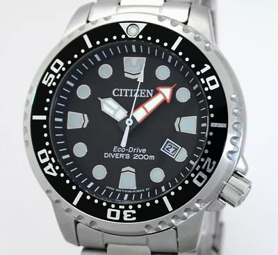 Citizen Eco-Drive Promaster DIVER'S Diver Watch Steel + Plastic Band BN0150-10E • £203.65