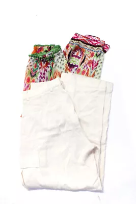 Zara Womens Cargo Abstract Print Pants White Multi Colored Size Small Lot 2 • $41.49