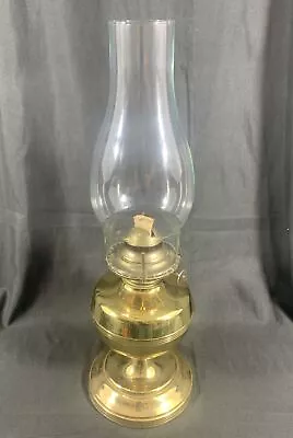 ✨Vintage Maleck Brass Oil Lamp W/Clear Glass Shade Wick  16  Tall- Unused✨ • $19.99