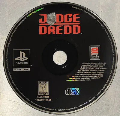 Judge Dredd (Sony PlayStation 1 1998) PS1 Disc Only  Tested • $20