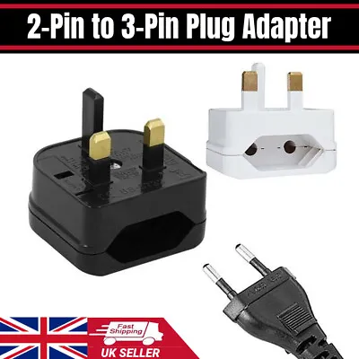 £3.23 • Buy EU To UK 2-Pin To 3-Pin - Travel Plug Socket Converter Adapter  European Euro
