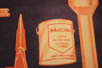 GRAPHIC 1954 MINNEAPOLIS MOLINE HOT LINE PARTS Old 15x22 In. Dealer Poster Sign • $77