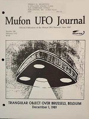 MUFON UFO Journal Mutual UFO Network Magazine #286 February 1992 Brussels • $11.99