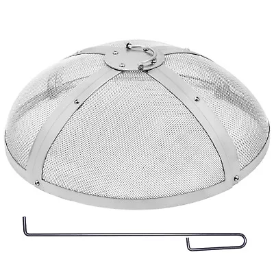 VEVOR 27  Round Fire Pit Spark Screen Cover Lid Stainless Steel Wood Burning • $49.49