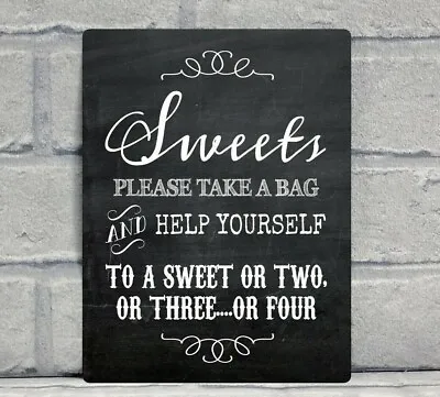£6.95 • Buy A5 Metal Sweet Table Candy Buffet Table Sign Wedding Party Chalkboard Effect