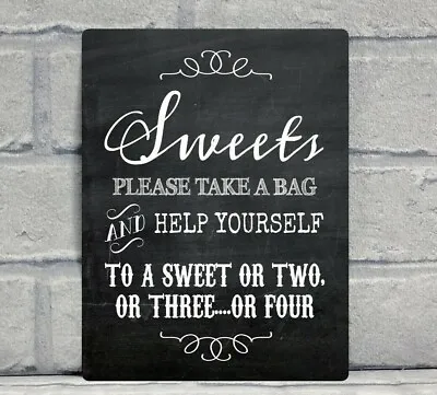 A5 Metal Sweet Table Candy Buffet Table Sign Wedding Party Chalkboard Effect • £6.95