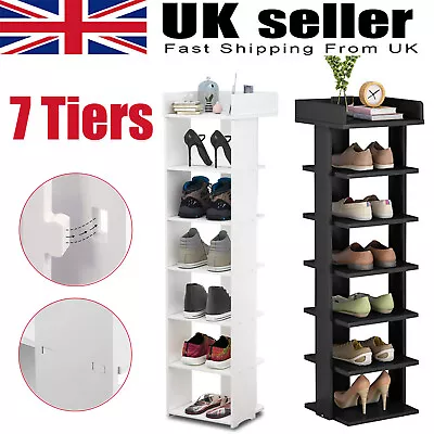 7 Tier Shoe Rack Storage Organisers Cabinet Footwear Organizer Slim Narrow Shelf • £20.09