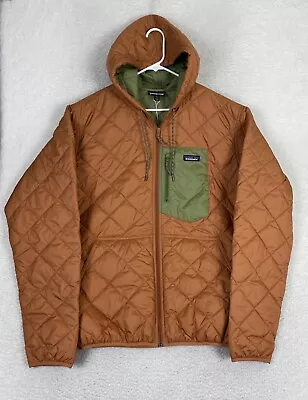 Patagonia Men's Diamond Quilted Bomber Sz XL Hoodie Jacket Sienna Clay • $129.88