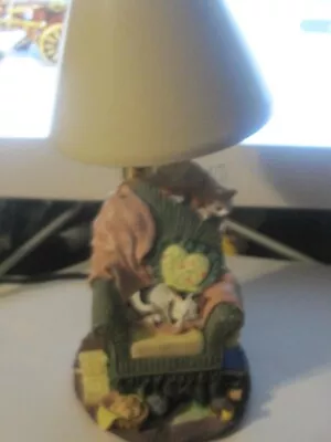 $6 • Buy Vintage Cat Lamp W/Shade Kittens 13  Tall For Cat Lovers