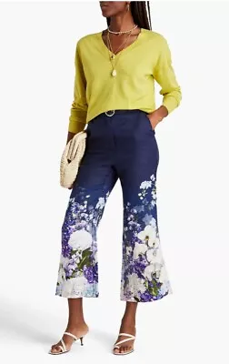 Zimmermann Floral-print Linen-canvas Kick-flare Pants - 0 Zimmermann • $220