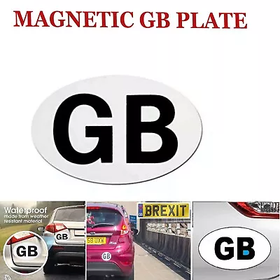 Magnetic Gb Plate Oval Strong Magnet No Sticker Removable Reusable Law Europe • £1.90