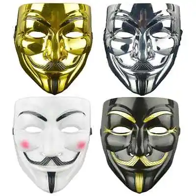 4 Pack V For Vendetta Anonymous Guy Fawkes Mask Set - Costume Party Cosplay • £9.98