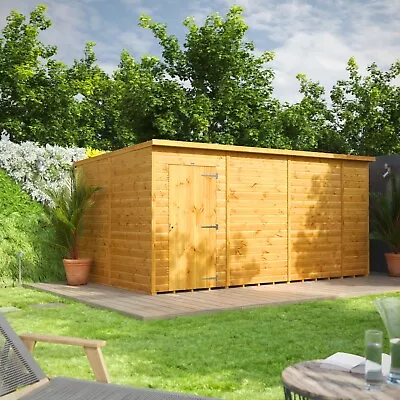 Shed | Power Pent Garden Sheds | Wooden Windowless Workshop| Sizes 10x4 To 14x8 • £759