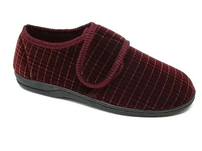 Mens Touch Fastening Velour Slippers • £10.50