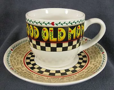 Mary Engelbreit Good Old Mom Kiss The Cook Cup & Saucer Ceramic 8oz ME Ink • $17.95