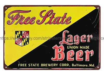 Outdoor Wall Art 1930's Free State Lager Beer Bar Table Diner Metal Tin Sign • $18.98