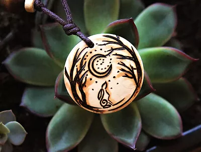 Moon Gazing Hare Pendant Rabbit Necklace Wiccan Jewellery Pagan Gifts For Her • $21.14