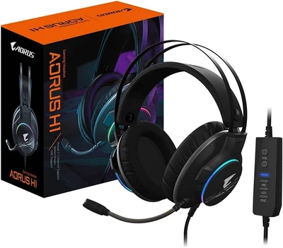 $85 • Buy Gigabyte AORUS H1 Gaming Headset, Virtual 7.1 Channel, 50mm Drivers, RGB - NEW