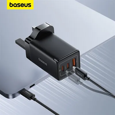 Baseus 65W GaN5 Charger Quick Charging 4.0 Type C USB C For Laptop IPhone 15 14 • £23.99