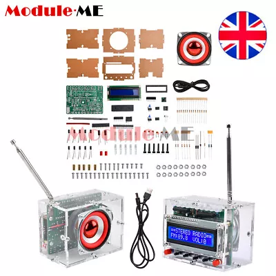 RDA5807 87-108MHz Electronic Radio Kit LCD Digital FM Radio Receiver Assembly UK • £11.99