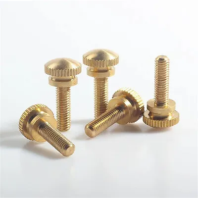 M3 M4 M5 M6 M8 M10 Brass Knurled Thumb Screws High-type Hand Grip Knob Bolts • £2.15