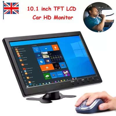 10.1 Inch LCD Monitor Mini TV Computer Display PC TV Display BNC/AV/VGA/HDMI UK • £42.99