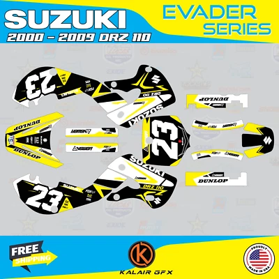 $58.99 • Buy Graphics Kit For Suzuki DRZ110 2000-2009 Evader Series - Yellow