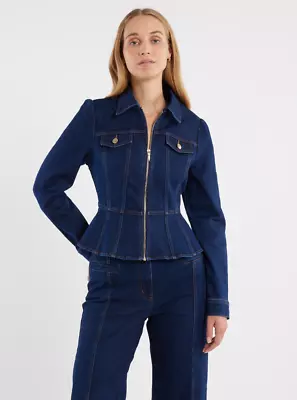 NEW ARRIVAL - Review Australia - Georgie Denim Jacket - Dark Indigo - RRP$279.95 • $103.79