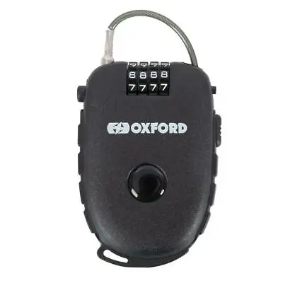 Oxford Retra Motorcycle Scooter Helmet Lock Quick Release Combination Cable • £11.26