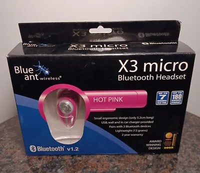 NEW! Blue Ant Wireless X3 Micro Smartphone Hot Pink Bluetooth Headset • $25