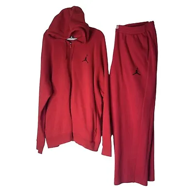 Jordan  Sweatsuit Hoodie + Pants Suit  Red Size 4xl • $199.99