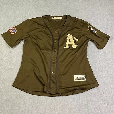 Oakland Athletics Jersey Majestic Salute To Service Army Green Henderson Camo • $23.50