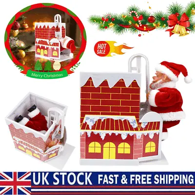 Santa Claus Climbing Chimney Doll Electric Toy With Music Christmas Kids Gift UK • £16.12